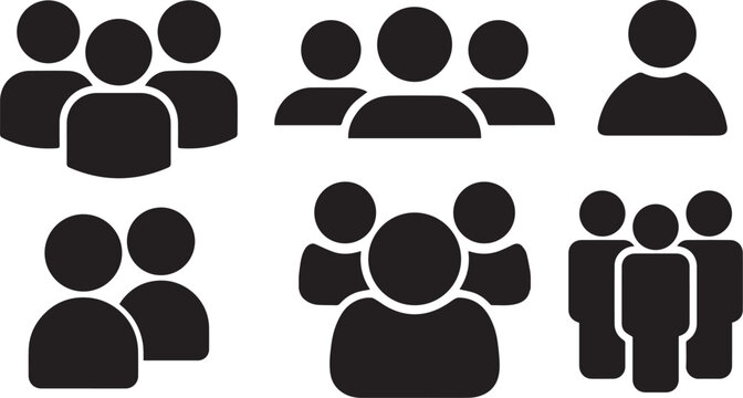 Group of people or group of users .friends flat icon for apps and websites. people icon image. Monochrome icon