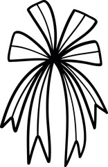 Funny Christmas bow. Christmas, New year concept. Cute Hand drawn illustration