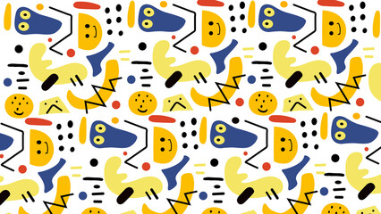 Playful Abstract Hand Shapes Doodles Background