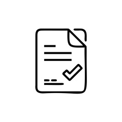 Outline icon a document with checkmark paper
