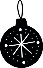 Funny Christmas ball. Christmas, New year concept. Cute Hand drawn illustration