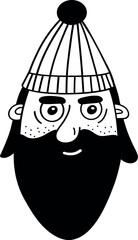 Funny Christmas man. Christmas, New year concept. Cute hand drawn illustration
