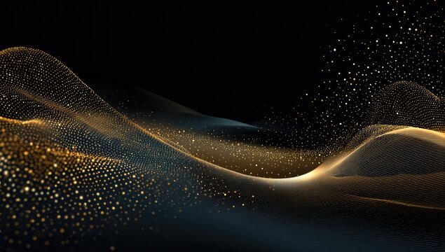 Abstract gold wave design on dark background (1)