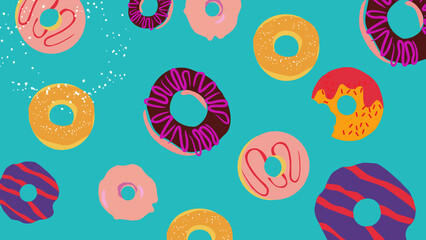 Colorful Donut Sweet Background