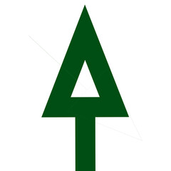 A green arrow pointing upward. Speech bubble for web and app. Icon for projects. Illustration. Shape