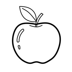 black and white apple fruit vector