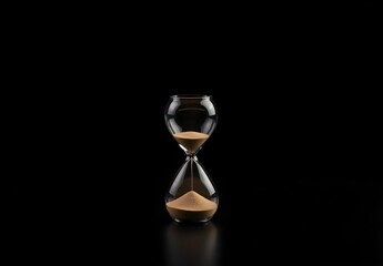 Elegant Hourglass on Black Background