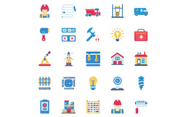 Fototapeta premium Electrical Icons And Symbols