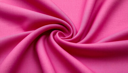 Close-up of smooth, vibrant pink fabric with soft folds and even lighting, showing the detailed structure of the fabric and slight sheen.