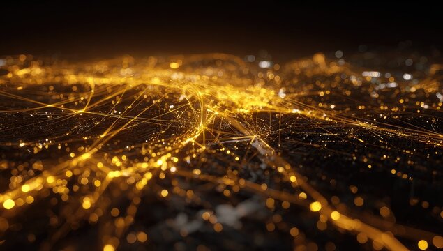 Abstract city lights network