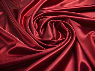 Obraz premium Photo of rich red satin fabric with elegant folds and swirls