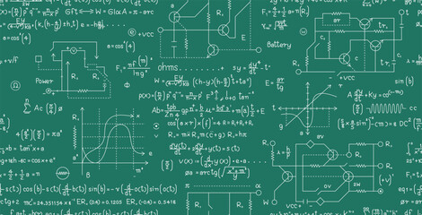 Seamless Electrical Engineering Formulas and Graphs Background.