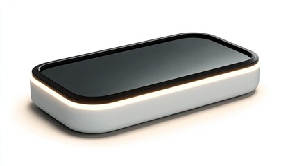 Sleek, rectangular device with glowing light