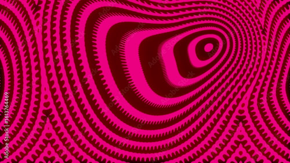 Poster Hypnotic Pink Vortex: Abstract Illusion with Pulsating Concentric Rings and Dynamic Distortion