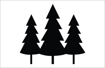 Obraz premium tree silhouettes, A vector set showcases black silhouette illustrations of various trees