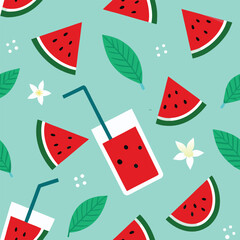 seamless pattern with watermelon