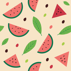 seamless pattern with watermelon