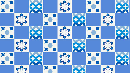 Blue And White Floral Motifs For Fabric Prints