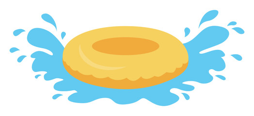 Colorful Inflatable Swim Rings Set – Flat and Watercolor Style Vector Illustrations for Summer and Pool Safety