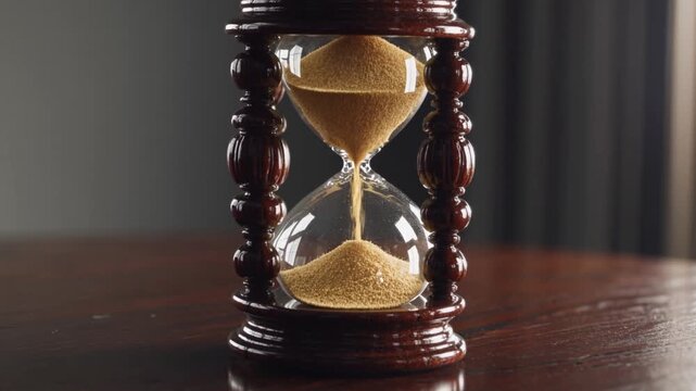 Timeless Hourglass of Sandfall Epitome of Times Passage, Ideal for Transitional Projects, Evoking a Sense of Calm and Reflection.