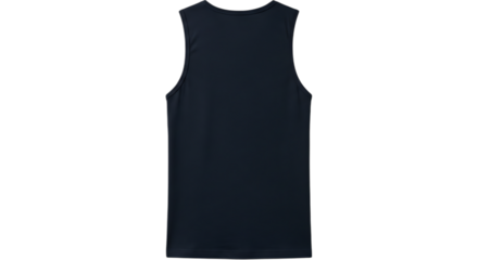 Sleek dark blue sleeveless maxi dress isolated on transparent background