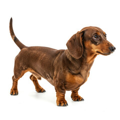 dachshund puppy on white background