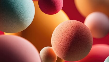 Colorful spheres, abstract, floating