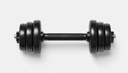 Black dumbbell, top view (1)