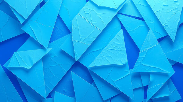 Abstract blue geometric polygon pattern wallpaper with diamond mosaic shapes and light technology elements