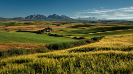 Obraz premium vibrant summer landscapes showcasing diverse natural beauty of rural scenery across different countries