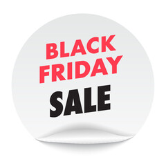 Black friday sale sticker realistic 3d style for party poster, black friday banner advertising, discounts symbol, promotion, billboard, social media. 10 eps
