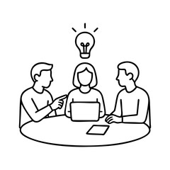 Team brainstorming with creative idea concept