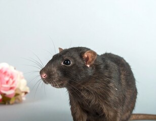 rat on a white background