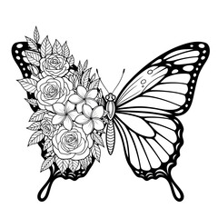 Butterfly Design, Butterflies and flowers SVG