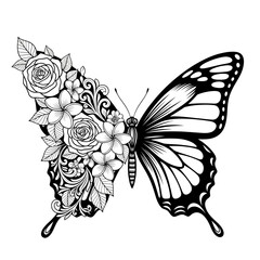 Butterfly Design, Butterflies and flowers SVG