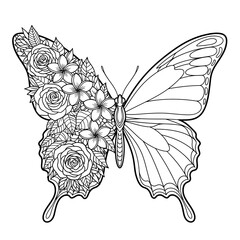 Butterfly Design, Butterflies and flowers SVG