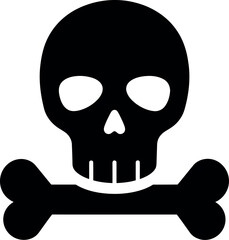 Skull and crossbones icon danger symbol