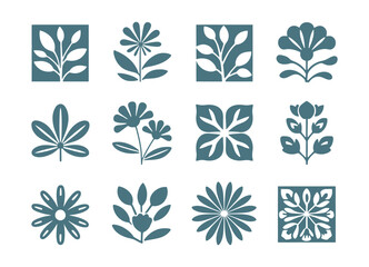 Hand drawn floral organic shapes in retro hippie style from 60s and 70s perfect for seamless pattern prints posters vector illustration

