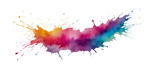 Vector abstract colorful rainbow holi paint and colorful cloud smoke powder explosion isolated on transparent wide panorama background.	