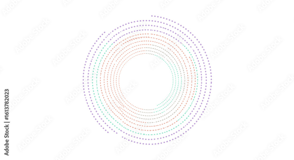 Aufkleber colorful dotted circular pattern with soft gradients on white background