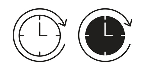 Wait time icon vector editable. black vectors set