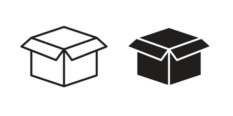 Unpacking icon vector editable. black vectors set