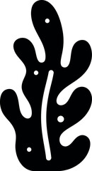 Abstract black plant silhouette minimalist organic shape