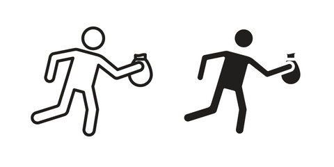 Thief icon vector editable. black vectors set