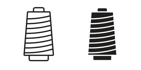Thread icon vector editable. black vectors set