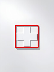 Fototapeta premium Red x icon. Bold red cross symbol on white background. Medical and emergency icon vector flat illustration design.