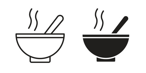 Stew icon vector editable. black vectors set