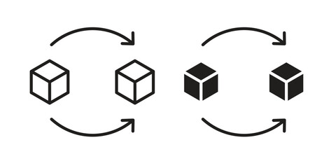 Replacement icon vector editable. black vectors set