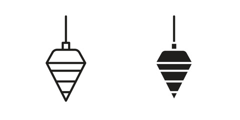 Plumb bob icon vector editable. black vectors set
