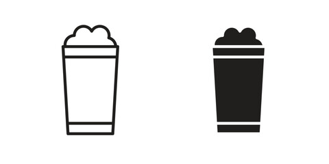 Pint of beer icon vector editable. black vectors set